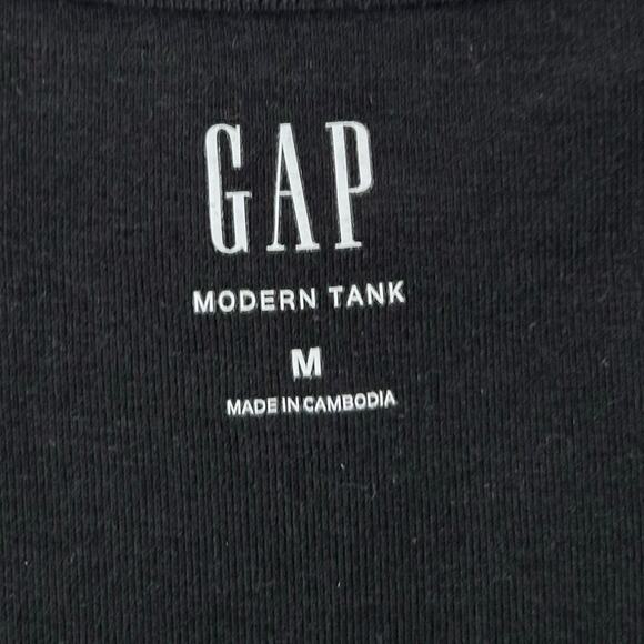 Gap Women Sleeveless Modern Tank Top Black Basic Minimalist Size Medium Tall - Picture 2 of 5